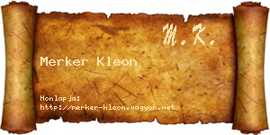 Merker Kleon névjegykártya